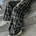 thumbnail image 5 of XIMIN Teen Girls Oversized Wide Leg Fleece-Lined Sweat Pants Plaid Baggy Sweatpants Goth Grunge Clothes Kids Streetwear Elastic Waist Straight Joggers Pants, 5 of 8