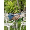 thumbnail image 3 of Outdoor Tablecloth with Umbrella Hole for Patio/Picnic/Party/Camping, Groundhog Day Waterproof Table Cloth Round Cover Washable, Rustic Spring Botanical Star Yellow (Dia 54"), 3 of 8