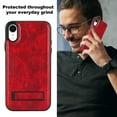 thumbnail image 7 of Allytech Magnetic Case for iPhone XR with Foldable Kickstand,【Compatible Magsafe】Ultra Slim Retro PU Leather Camera Screen Protection Shockproof Anti-Drop Back Case for Women Men - Winered, 7 of 7