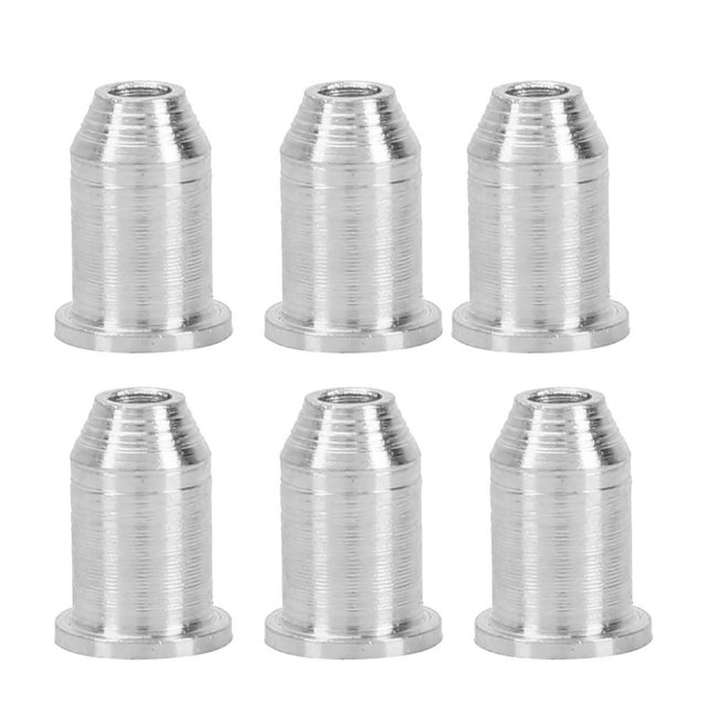 Virolas para cuerdas de guitarra eléctrica de hierro, accesorios para instrumentos (plata), 6 uds.