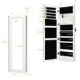 thumbnail image 3 of Gymax  Wall Door Mounted Lockable Jewelry Cabinet Armoire Organizer w/LED White, 3 of 10