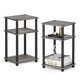 thumbnail image 1 of Mesa auxiliar Furinno Just de 3 niveles, tubo torneado, roble francés, gris/negro, 1 of 5