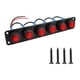 thumbnail image 1 of Panel de interruptores basculantes impermeable que reemplaza interruptor de encendido y apagado precableado. Panel de luz LED roja para camiones, 6 pandillas, 1 of 8