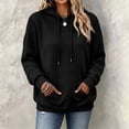 thumbnail image 4 of Trikvn Women's Quilted Pullover Hoodies Drawstring Sweatshirts with Kangaroo Pocket Long Sleeve Textured Casual Fall Tops Athletic Wear, 4 of 5