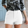 thumbnail image 2 of Tiqkatyck Womens Jeans Shorts Clearance, New Spring and Summer European and American Elastic Ripped Denim Shorts Women, Denim Shorts Women White S, 2 of 4