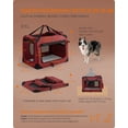 thumbnail image 6 of 36 Inches Collapsible Soft Dog Crate, Portable Travel Dog Crate for Indoor and Outdoor Use, Dog Carrier Kennel with Safety Zippers, for Living Room, Car, Travelling, Berry Red, 6 of 7