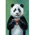 thumbnail image 2 of Panda Heart Mug Painting Print on Wrapped Canvas, 2 of 7