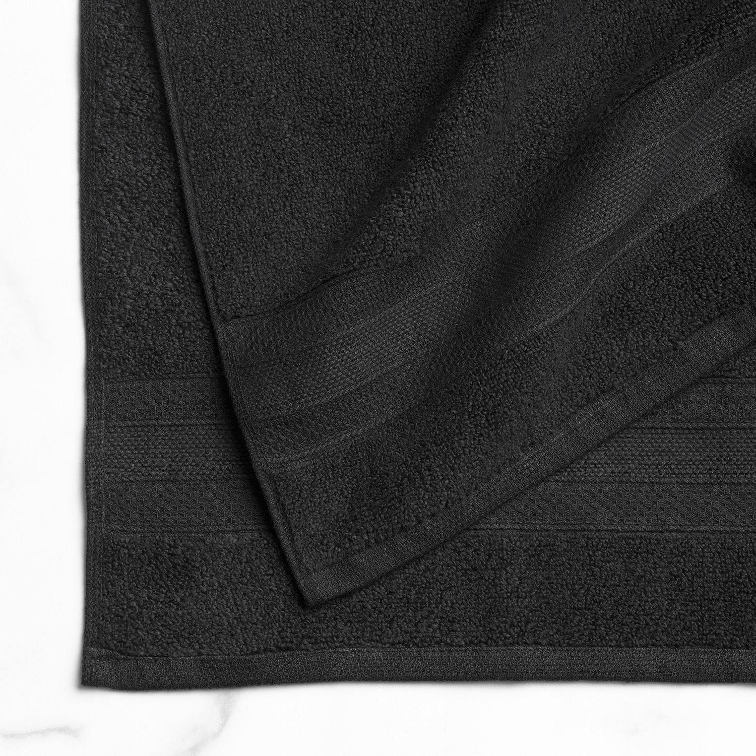 hometrends Solid Bath Towel 6-Piece Set, Black, 2 30x54, Hand 16X28, Washcloth 13x13
