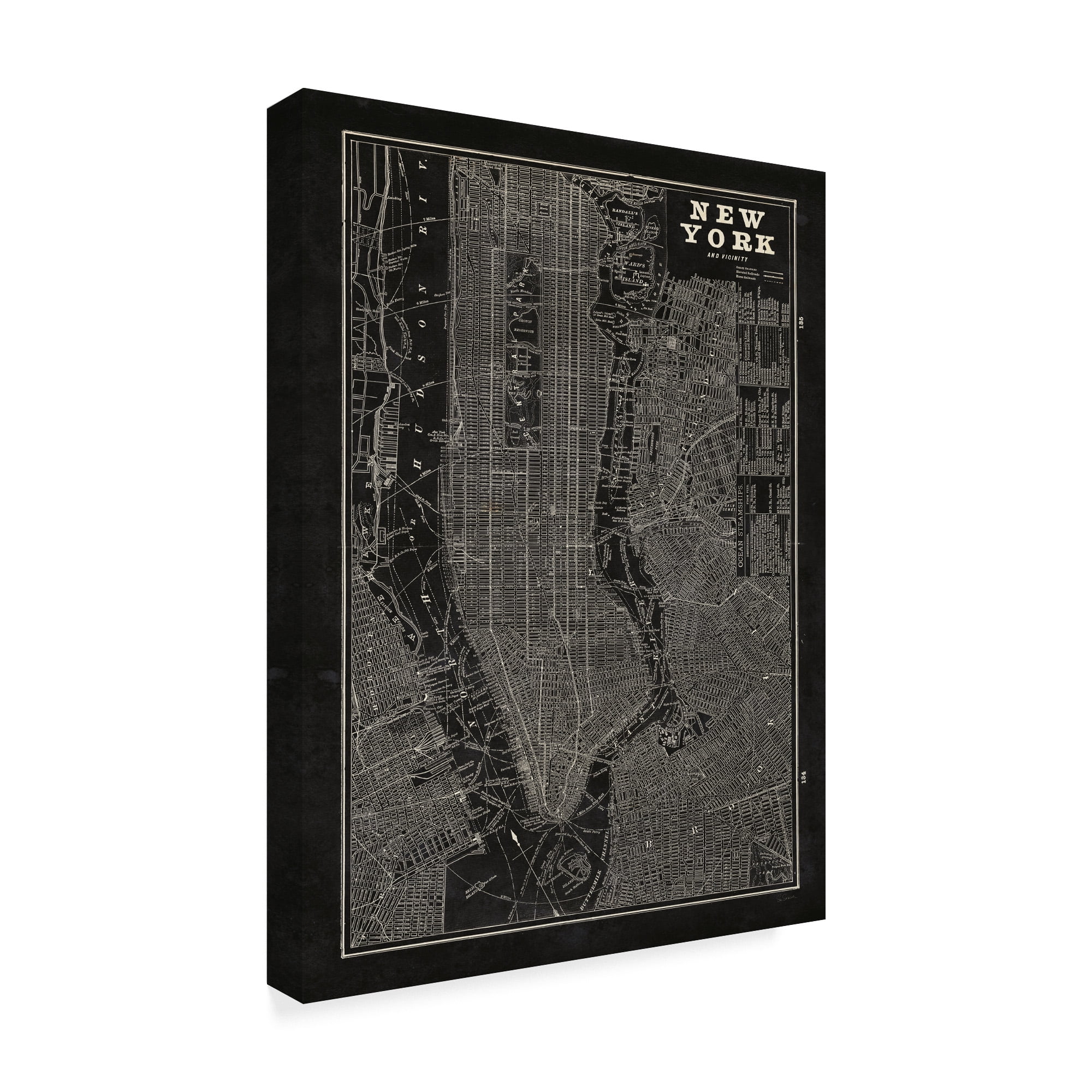 Trademark Fine Art 'Blueprint Map New York' Canvas Art by Sue Schlabach