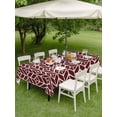 thumbnail image 3 of Outdoor Tablecloth with Umbrella Hole and Zipper, Geometric Rectangle Table Cloth 60x102 Inch Waterproof Tablecloth, Modern Abstract Lines Texture Red Picnic Table Cover for Patio Camping, 3 of 7