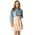 thumbnail image 3 of C'est Toi Women's Juniors Relax Denim Cropped Jean Jacket (M, Light Denim), 3 of 3