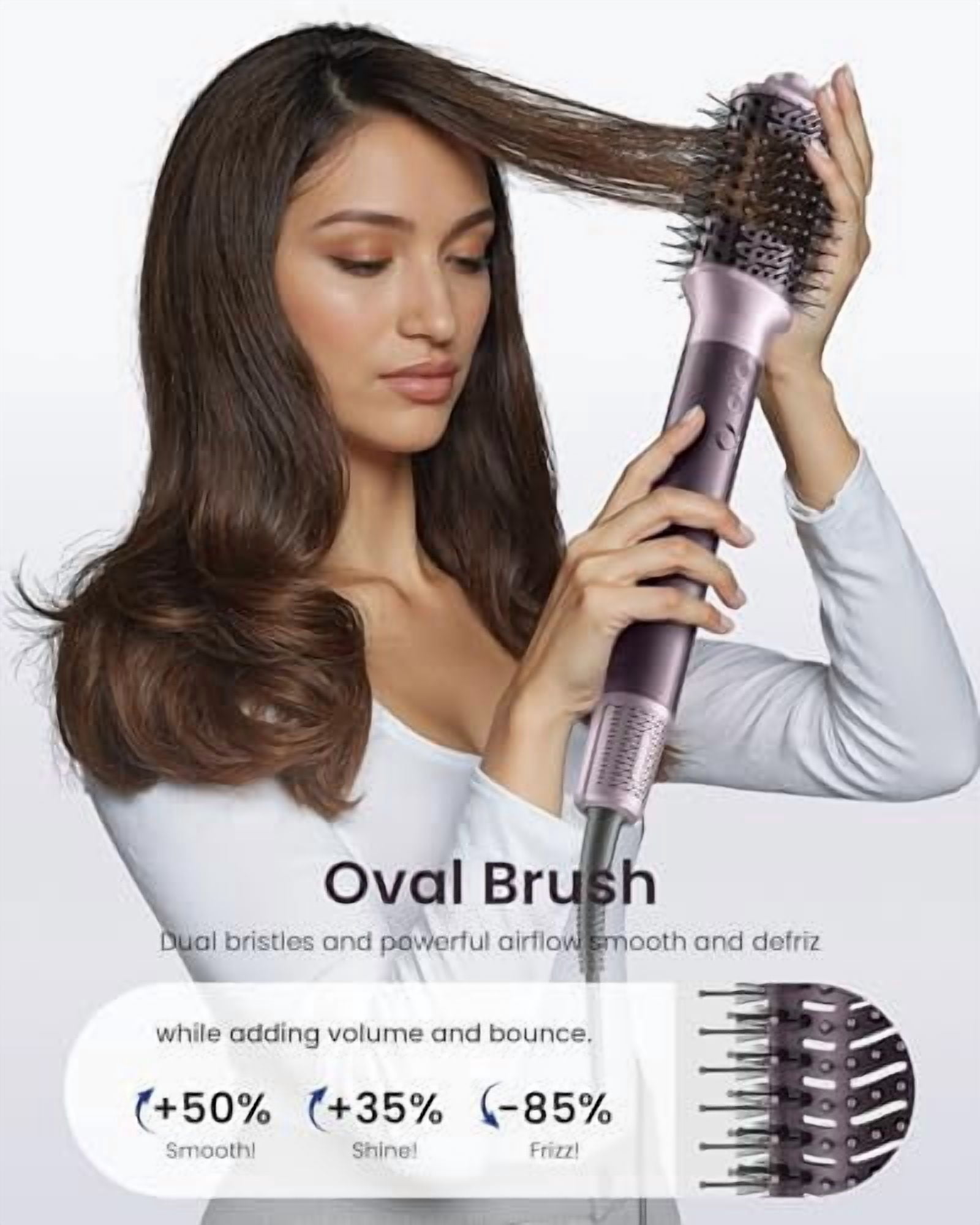 5 in 1 Air Styler with High-Speed Blow Dryer, Dual Voltage Hair Dryer Brush with Travel Bag, Anti-Frizz, Compact - Purple