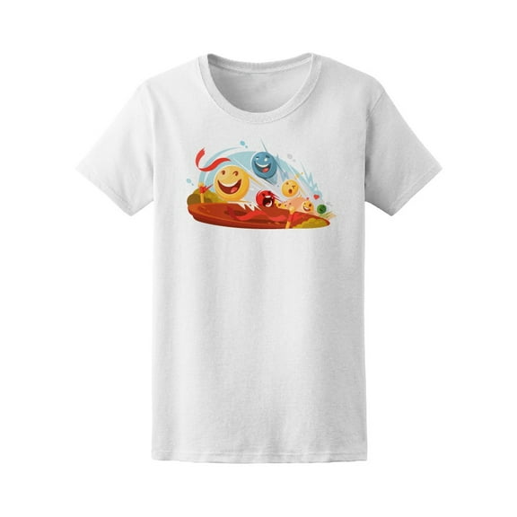 Funny Emotional Smileys In Race Tee Women's -Image by Shutterstock