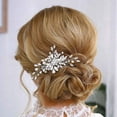 thumbnail image 4 of Wedding Hair Clip Rhinestone Bridal Hair Piece Pearl Hair Barrette Crystal Bride Wedding Hair Accessories for Women and Girls (B Gold), 4 of 4