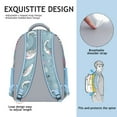 thumbnail image 5 of Blue Tropical Ocean Bookbag - Nautical Shark Print, Ergonomic Spinal Support, Waterproof & Spacious for School Essentials, 5 of 5