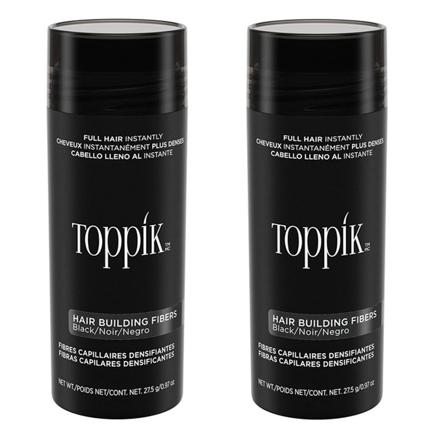 Toppik Hair Building Fibers Black, 27.5 g / 0.97 oz (Pack of 2