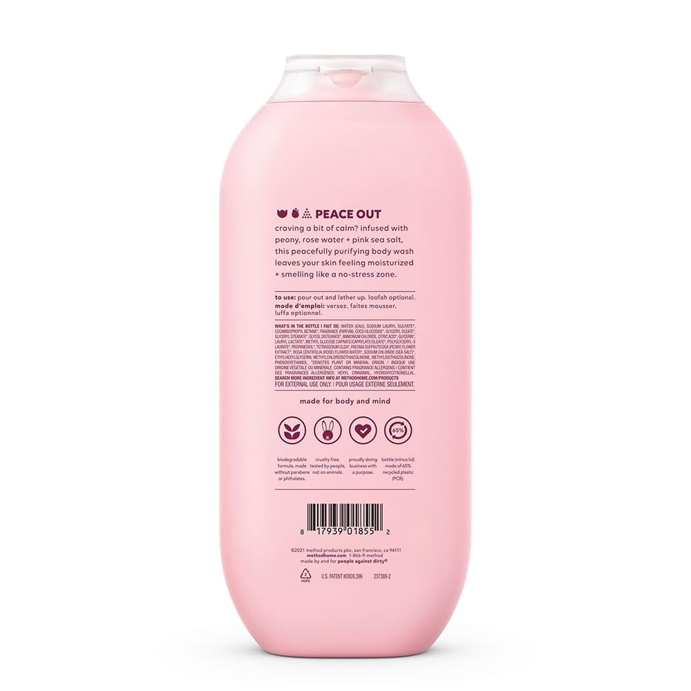 Method Body Wash 3 Scent Variety Pack, 1 Simply Nourish, 1 Pure Peace, 1 Daily Zen, 18 oz Each (Variety Pack)