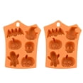thumbnail image 1 of 2Pcs  Silicone Baking Molds for Pumpkin Skeleton Ghost Shape Cake, Cupcake, Chocolate DIY Baking Tools with Wide Temperature Range, 1 of 8
