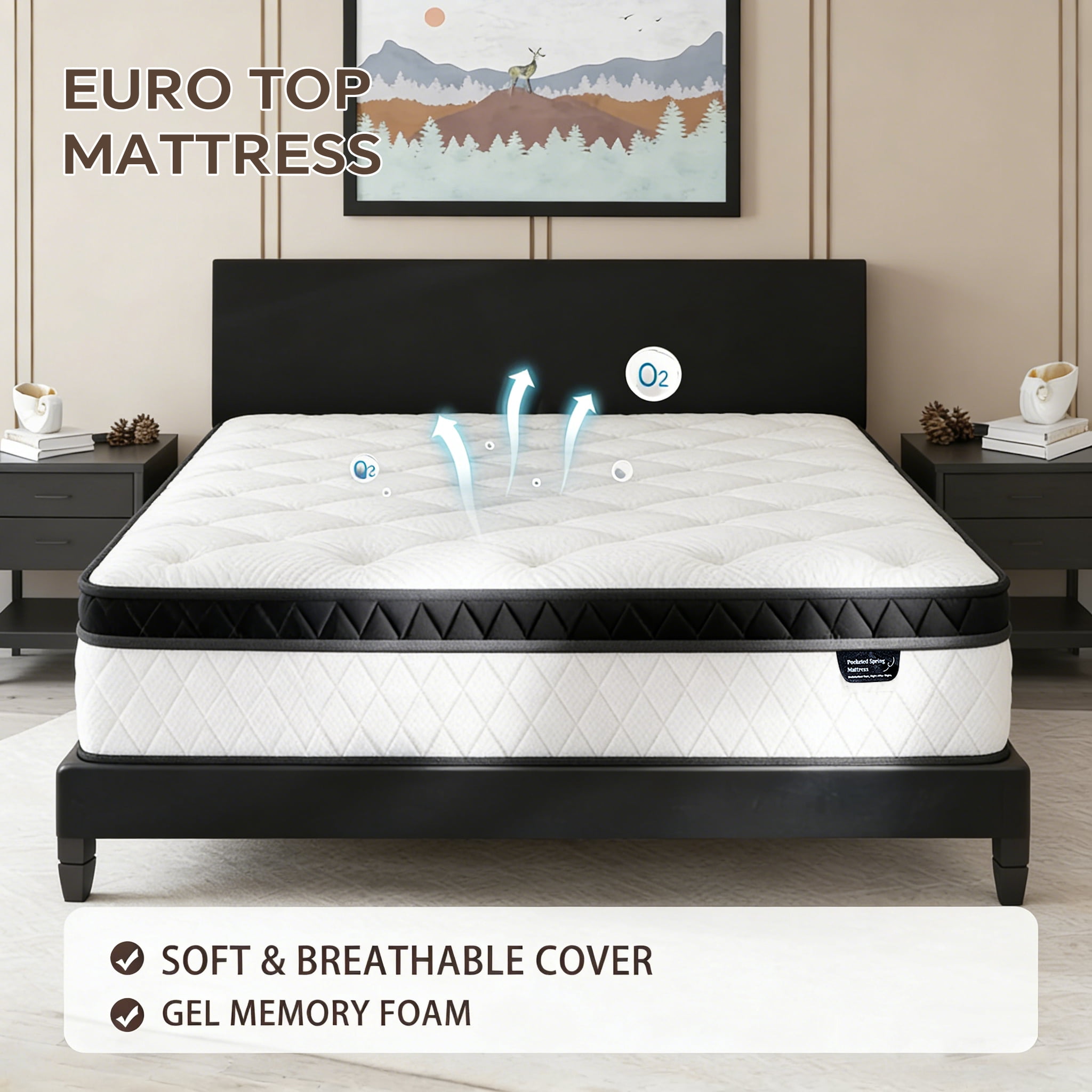 Bezzze 10 inch Twin Hybrid Mattress, Pocket Spring Memory Foam Supportive Sleep, Medium Firm, CertiPUR-US Certified Mattress in a Box