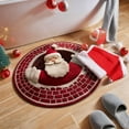 thumbnail image 5 of ToyKingdee Christmas Decorations 3D Rug,Xmas Optical Illusion Rugs,Santa Claus Quilted Round Mat,Exquisite Non-Slip Rugs with Depth Pattern for Holiday Entryway Christmas Decor, 5 of 6