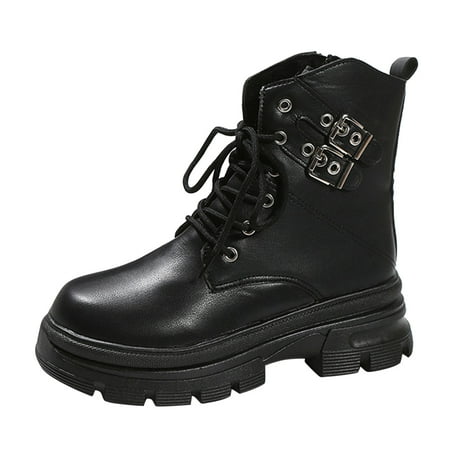 

NECHOLOGY plus Size Boot Socks for Women Wide Calf Ladies Fashion Solid Color Side Women s Rain Boots Size 8 Mid Calf Shoes Black 6.5