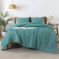thumbnail image 3 of Grayish Teal Twin/Twin XL Comforter Set, Twin Bed Comforter for College Dorm Girls Boys Kids Boho Soft Warm Cute Comforter, 2 Pieces Aesthetic Chevron Bohemian Bedding Set, 3 of 7