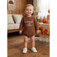 thumbnail image 2 of Baby Boy Girl Thanksgiving Outfit Letter Embroidered Knit Romper Long Sleeve Crew Neck Sweater Bodysuit Fall Winter Clothes 0-18M, 2 of 9