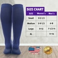 thumbnail image 3 of MDR Compression Socks Medical Knee High for Men & Women 20-30 mmHg 1 Pair Made in USA (13-15, Navy), 3 of 7