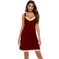thumbnail image 2 of FEREMO Sleeveless Nightgowns for Women Deep V Neck Sleepshirts Lace Sexy Sleep Dress Soft Sleepwear, 2 of 5
