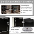 thumbnail image 4 of Clear Display Case for Collectibles, 3-Tier Stackable LED Figure with Magnetic Door, Adjustable Showcase Models, Miniatures, Jewly (Black,2PCS), 4 of 6