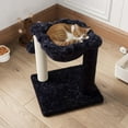 thumbnail image 2 of Amolife 14.1" Cat Tree with Hammock, Sisal Scratching Post, Plush Bed, Stable Cat Furniture for Indoor Cats and Kittens, Blue, 2 of 9