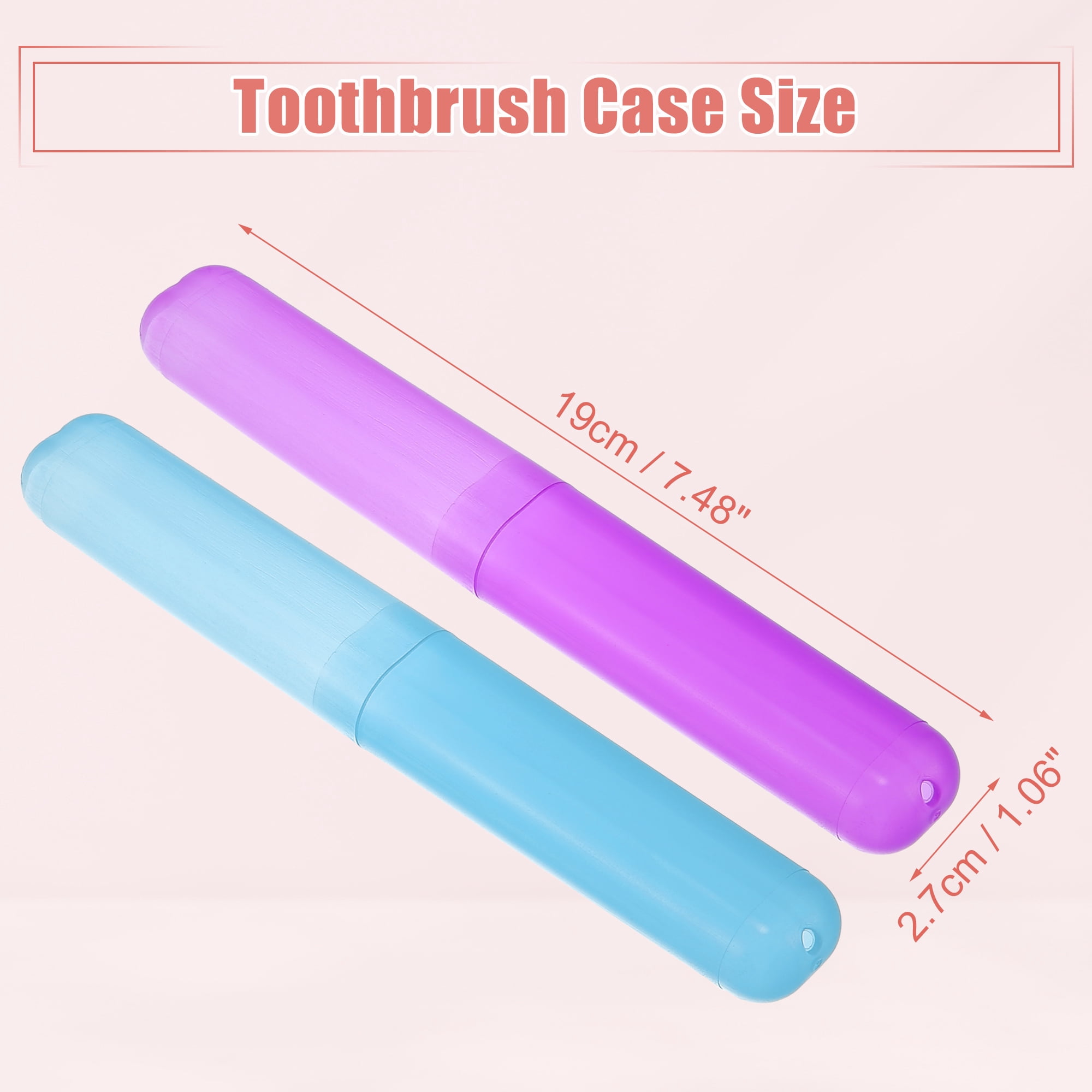 Unique Bargains Toothbrush Travel Plastic Lightweight Traveling Holders Case Purple, Blue