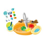 Kitchen Sink Toys Play Dishes old toddlers with Running Water for Role Play Children Orange Fawn