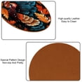 thumbnail image 5 of Thanksgiving Set of 6 Round Microfiber Leather Coasters, 11x11 cm/4.3x4.3 in, Drink Coasters for Home and Office, and Water Absorbent Cup Coasters, 5 of 6
