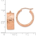 thumbnail image 3 of 14K Rose Gold Diamond Cut Hoop Earrings, 3 of 3
