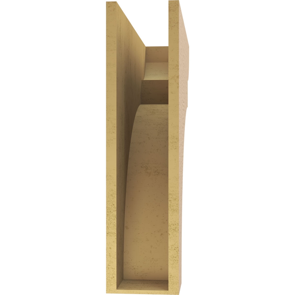 7"W x 28"D x 28"H Thin Yorktown Rough Cedar Woodgrain TimberThane Corbel, Primed Tan