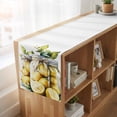 thumbnail image 6 of Summer Lemon 70 Inch Table Runner, Watercolor Fruit Green Leaf Vase Farmhouse Dresser Scarf Cotton & Linen Tablerunner for Dining/Kitchen Island/Holiday Party Décor 13" x 70", 6 of 9
