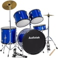 thumbnail image 1 of Bateria Acustica Audiotek  23 Pul 5 Piezas Azul Platillos Atriles Bombo, 1 of 6