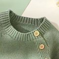 thumbnail image 5 of Splozh Newborn Clothes for Boys Knit Romper with Hat Side Button Long Sleeve Baby Sweater Jumpsuit Preemie Girl Clothes,Green,6-9 Months, 5 of 8