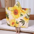 thumbnail image 5 of Pink Sunflower Daisy Pattern Hooded Bath Towel，50"x30" for Ages 3 To 12 Kids, Quick Dry Lightweight Soft Microfiber Hood Beach Towel Cover Up for Kids, 5 of 7