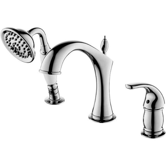 Bath Mixer Faucets With Shower, Bath Faucet Brass Hot And Cold Water Tub Mixer 3 Hole Bath Mixer Faucetss-Gold