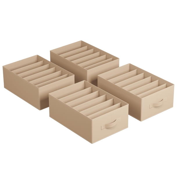 Set de 4 organizadores de ropa para armario SONGMICS, color beige