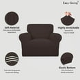 thumbnail image 3 of Easy-Going Jacquard Stretch Sofa Slipcover Non Slip Couch Cover, Chair Size, Chocolate, 3 of 6
