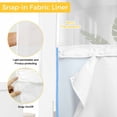 thumbnail image 4 of No Hook Shower Curtain with Snap in Liner, Abstract Sky Blue Theme Waterproof Fabric Bathroom Curtain Mesh Top Window, Modern Minimalist Art Shower Curtains 72x72in, 4 of 9