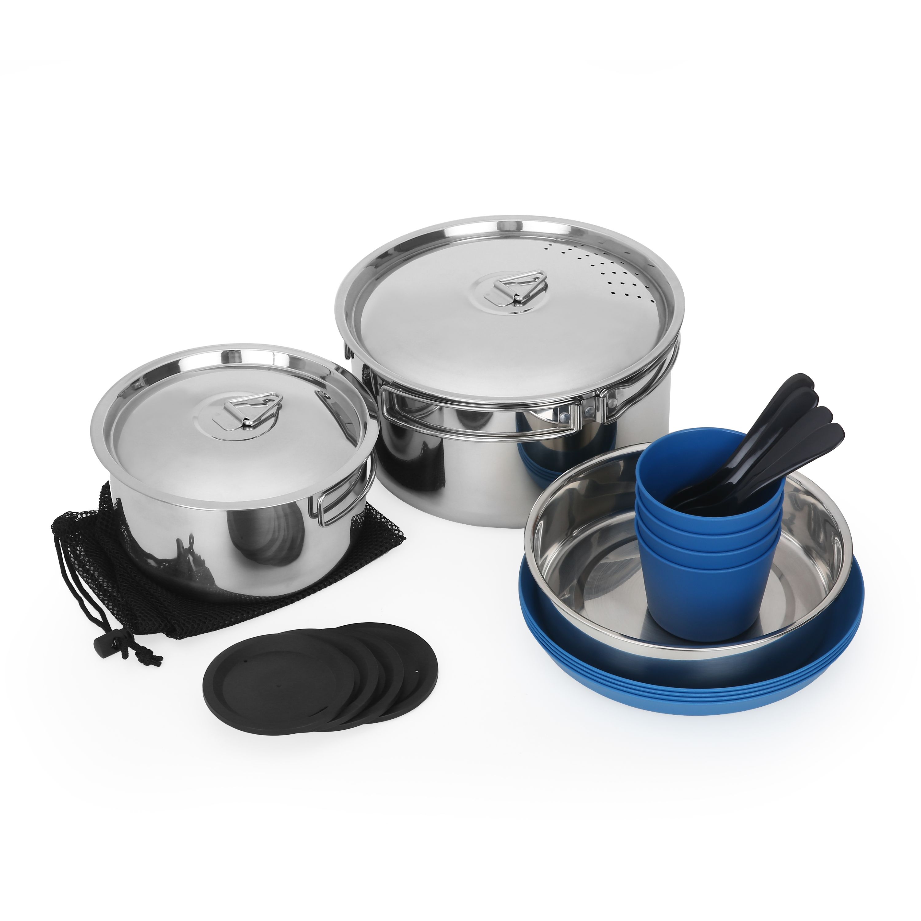 Ozark Trail 22-Piece Mess Kit and Pans Set with Mesh Carrying Bag ...