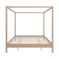 thumbnail image 4 of NEW Solid Wood King Size Canopy Bed Frame Four Poster Platform Bed with Slats Support, No Box Spring Needed, Natural, 4 of 5
