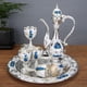 thumbnail image 5 of de café de estilo europeo tazas de café, conjunto de taza de café de 8 pis, incluyendo tetera andeja de té tesanal y tazas de té azul Soledad Webware Weecup, 5 of 9