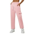 thumbnail image 5 of ZSQDM Women's Casual Pants Yoga Pants Light Pink Women blendingpants Polyester M, 5 of 5