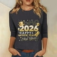 thumbnail image 2 of Ladies Tops And Blouses 2026 T Shirt Casual 3/4 Sleeve Graphic Tees New Years Countdown Tops Women'S Clothing, 2 of 6