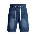 thumbnail image 6 of Uaswgudfs Women's High Waist Denim Shorts Drawstring Wide Leg Knee-Length Casual Summer Jeans, 6 of 6
